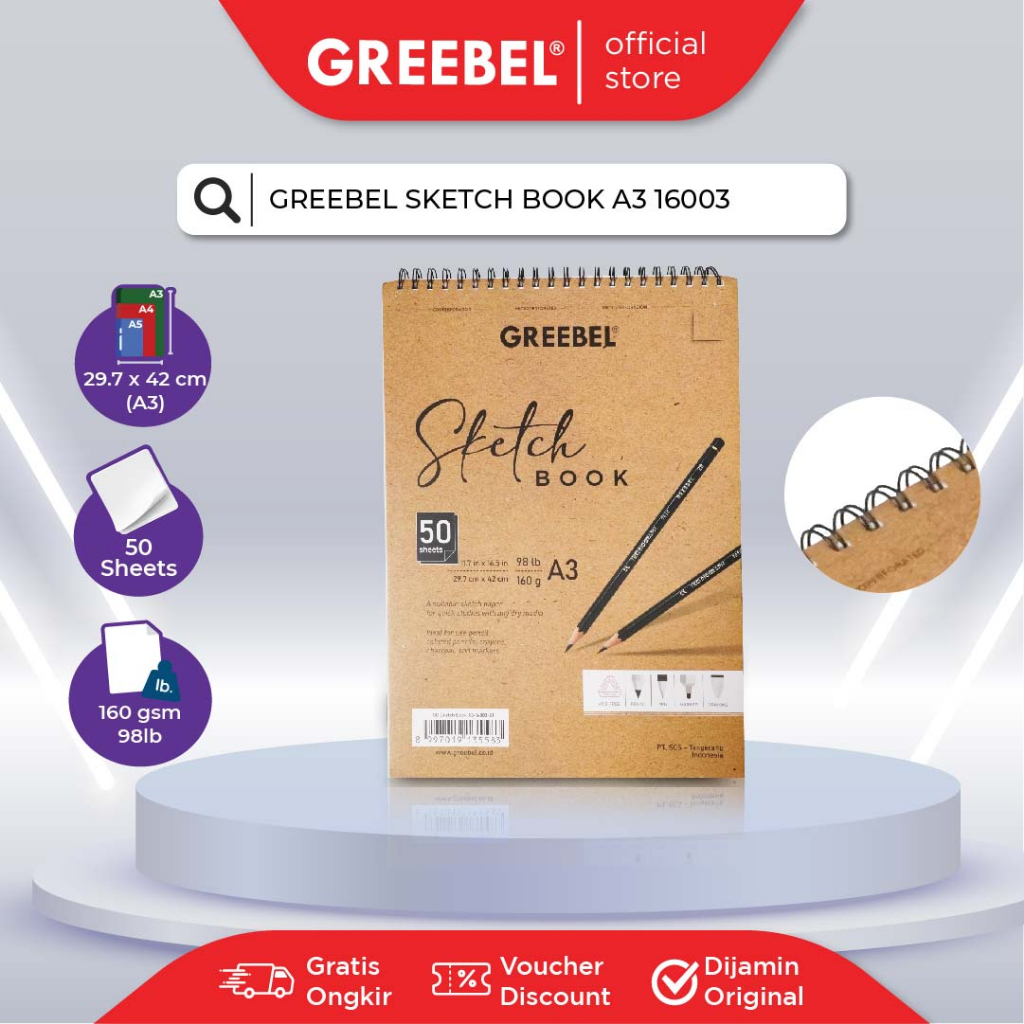 

GREEBEL SKETCHBOOK A3 16003/ Buku Gambar Sketsa, Drawing Book