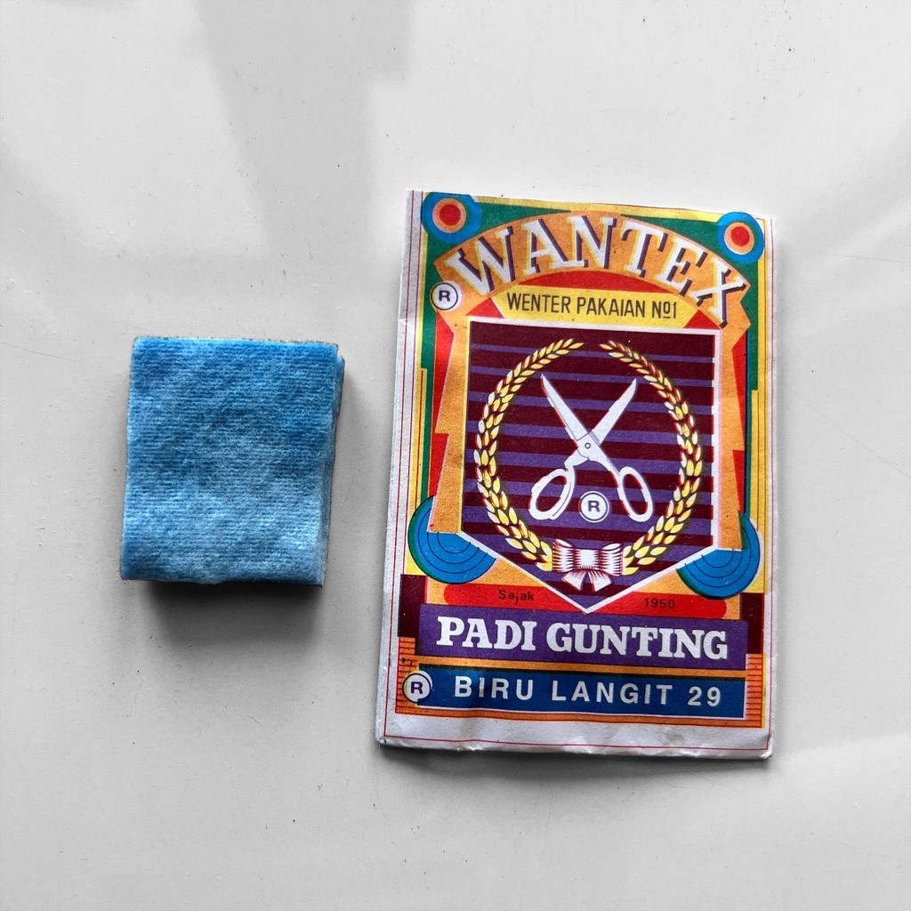 Wantex BIRU LANGIT Merek Padi Gunting Wenter Pewarna Pakaian Tekstil Warna Pekat Kualitas Bagus Anti