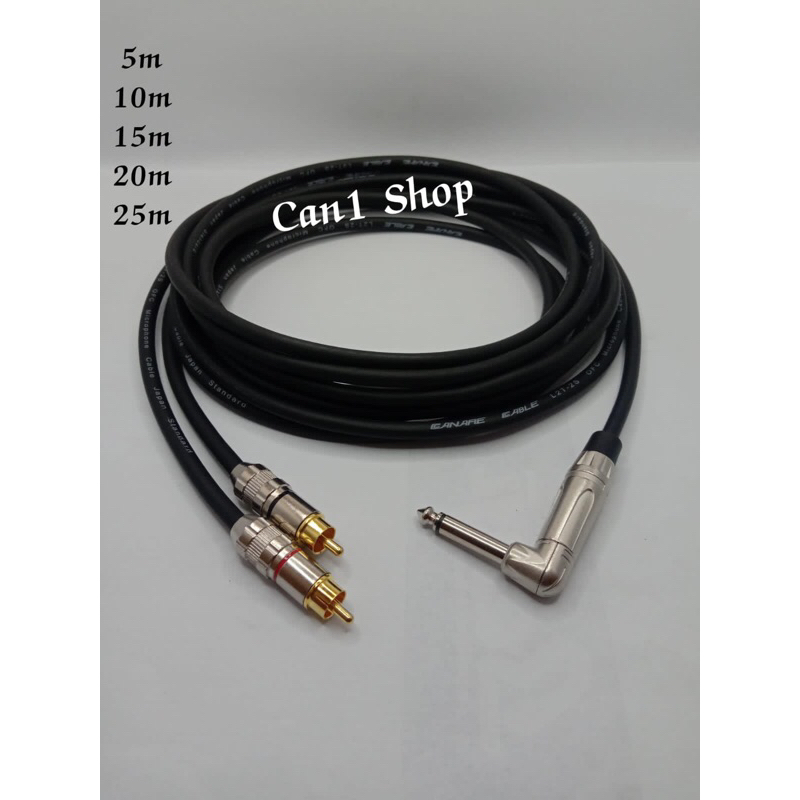 Kabel Mic Audio Jack Akay Mono L 075 To 2 Jack Rca 51033 5mt s/d 25mt