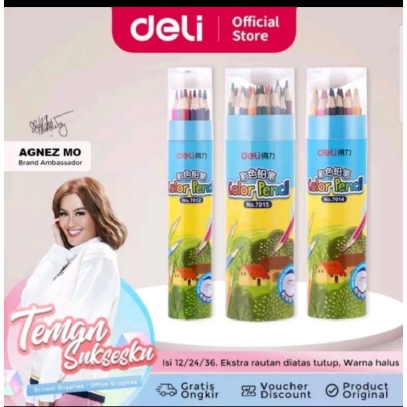 

Deli pensil hexagonal warna Youku bentuk pencil 12/24/36 warna 7012