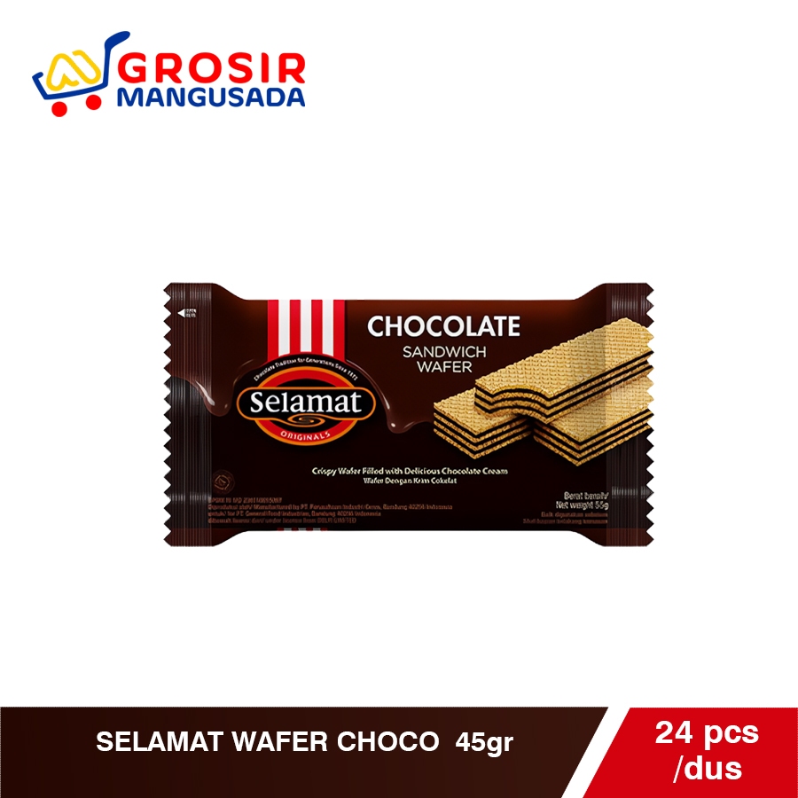 

Selamat Wafer Choco 45gr Harga Grosir 24 pcs Paling Hemat