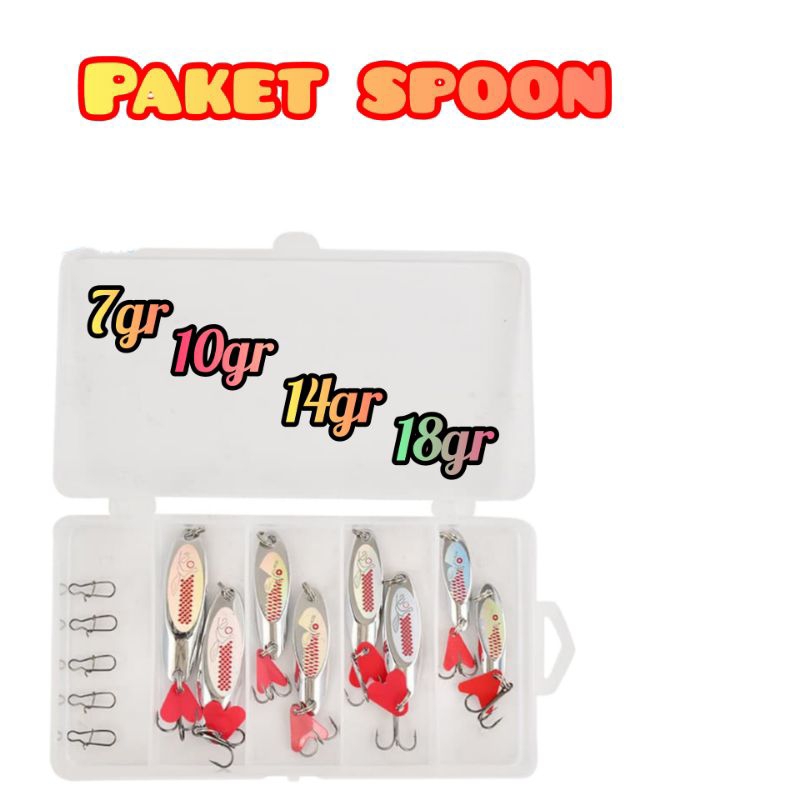 spoon umpan pancing 8pcs/5 siwel/dan bok spoon lure