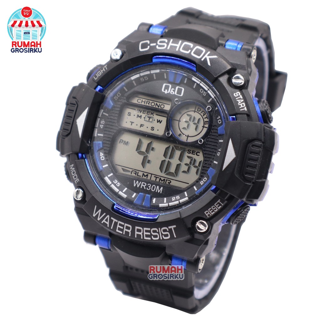 Jam Tangan Pria Digital Tahan Air Sport C-Shock Q&O SPORT