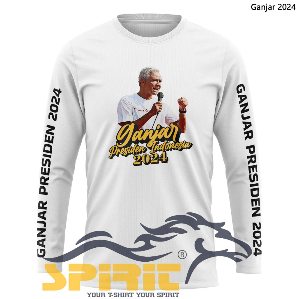 Kaos Ganjar 2024 Kaos Ganjar Pranowo Terbaru Lengan Panjang Jumbo Murah kaos partai