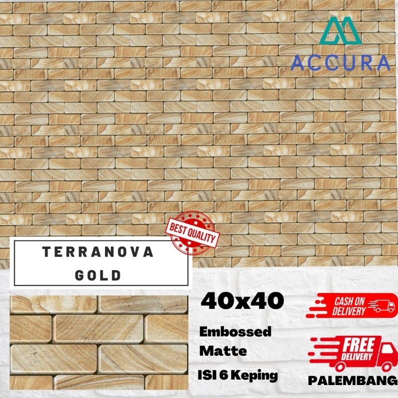 Keramik Lantai 40x40 Accura Terranova Gold | Keramik Lantai Kasar | keramik Dinding
