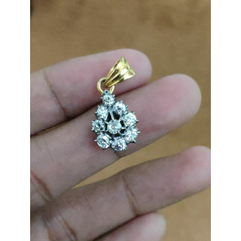 Liontin emas berlian natural berlian banjar berlian asli Banjar natural diamond liontin simple buah 