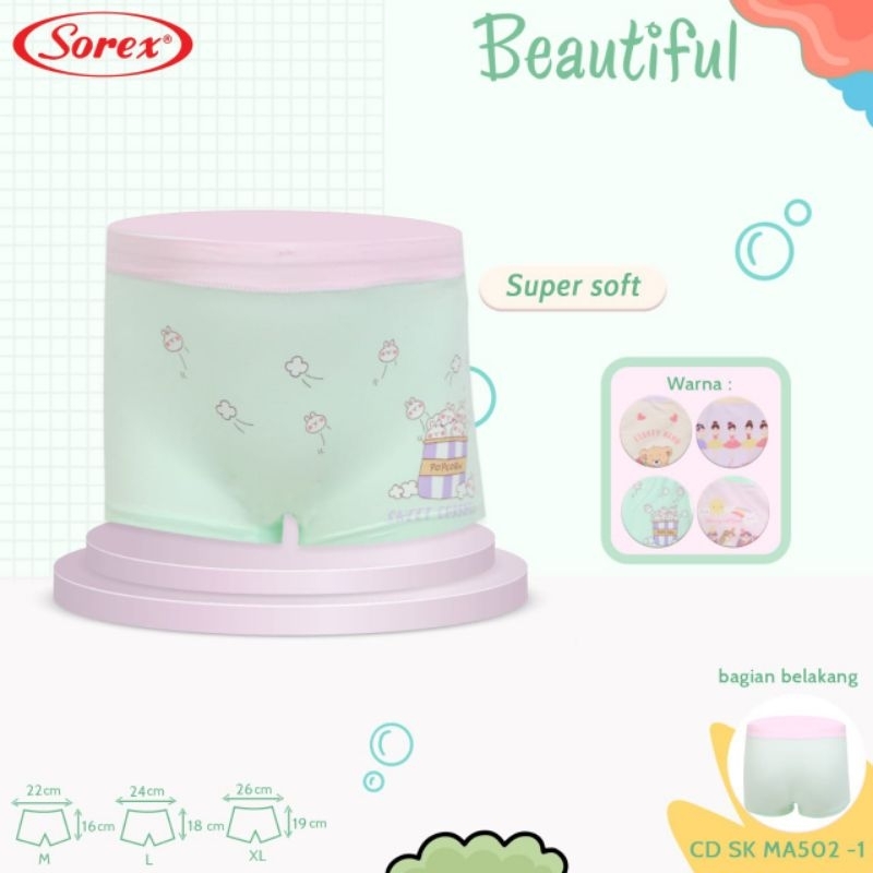 Boxer Anak Cewek Sorex MA502 Super Soft / Cd Boxer Anak Perempuan Sorex