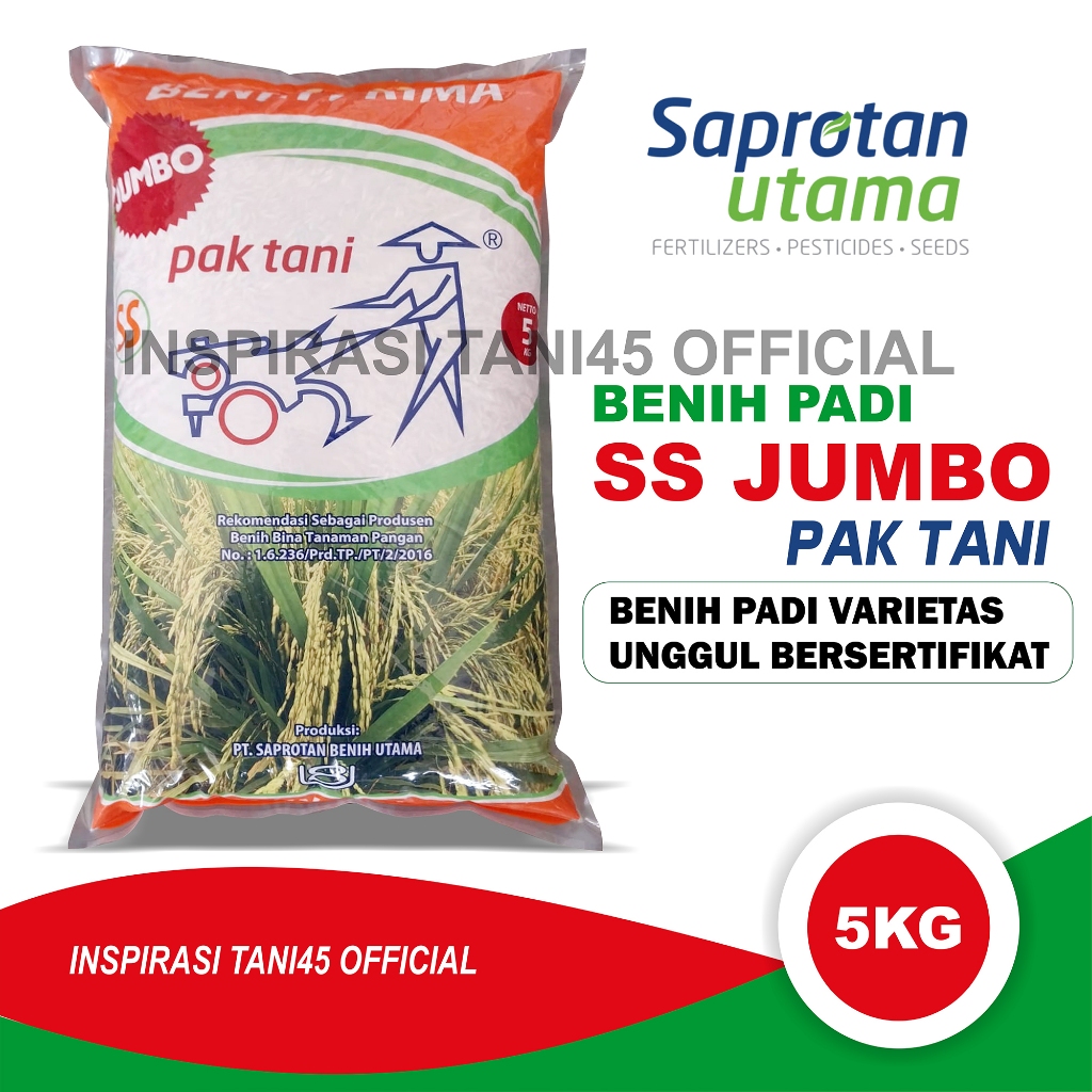 Benih padi pak tani Prima SS Jumbo 5 kg/Benih Padi Unggul Inpari 32 Prima Jumbo Pak Tani 5 kg