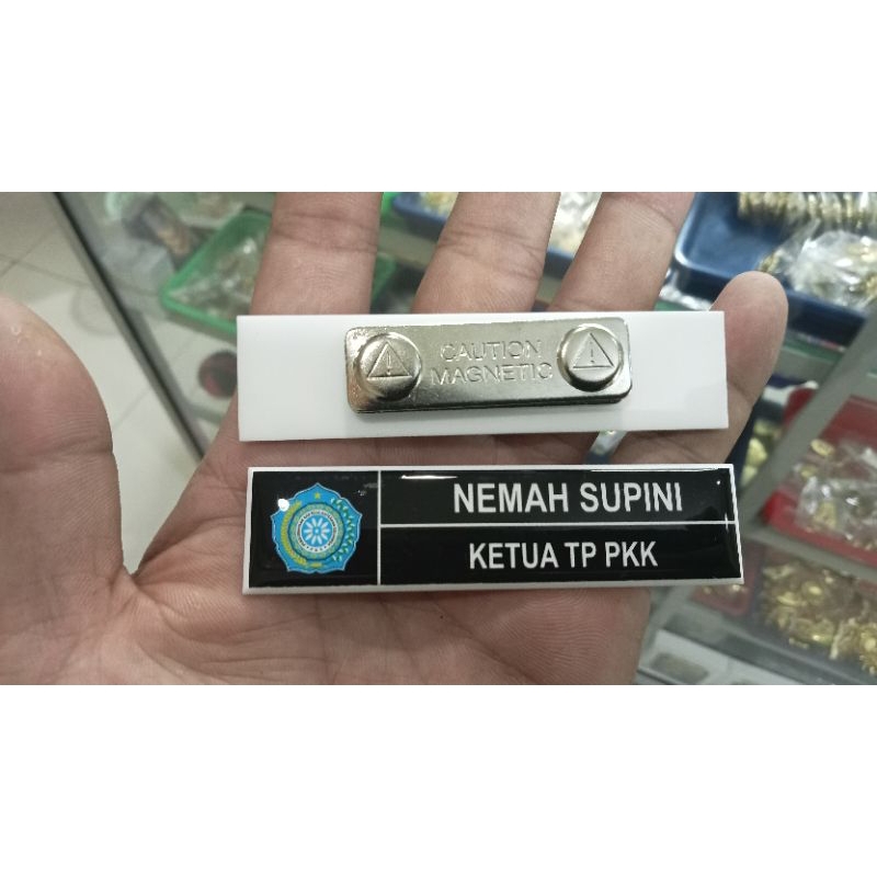 

name tag PKK MANGNET dan costom