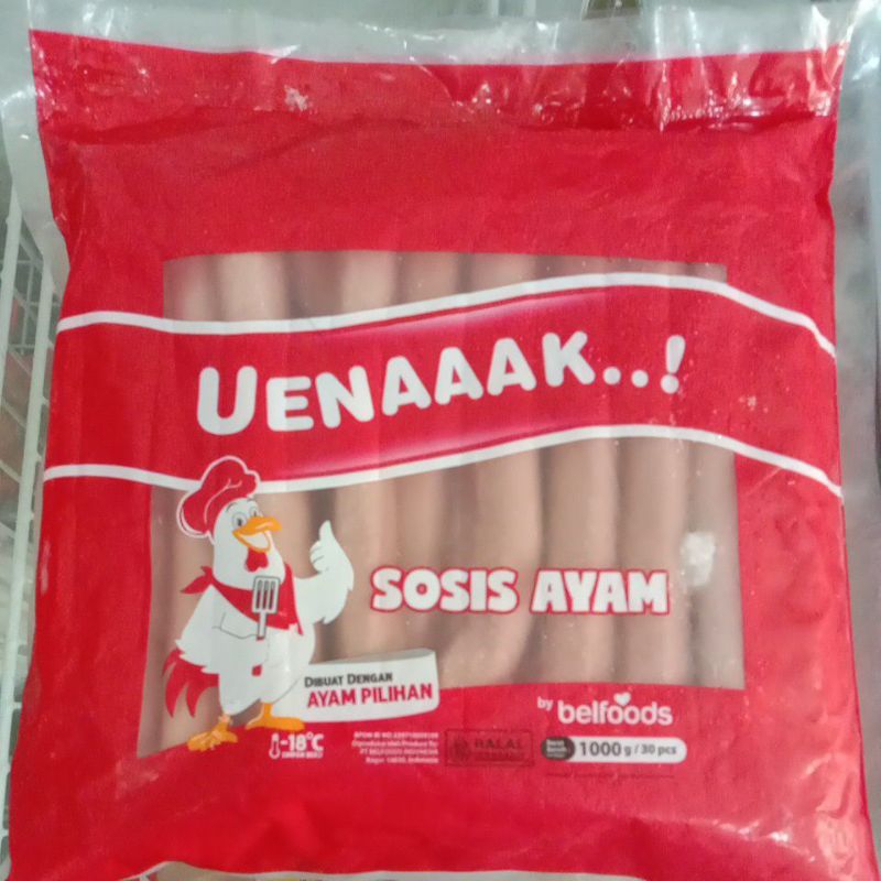 

Belfoods Sosis Ayam Uenak isi 30 pcs/1 kg