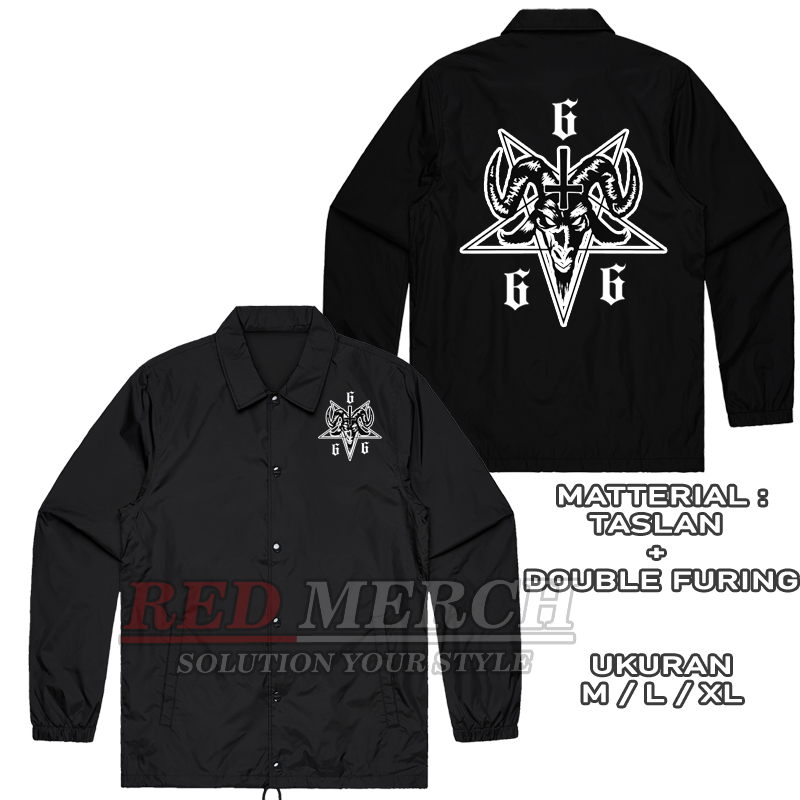 JAKET COACH SATAN 666 / JAKET SATANIC 666 GOAT HEAD - RedMerch - Red Merch