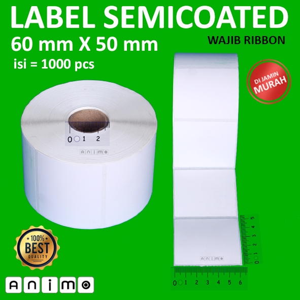 

LABEL SEMICOATED 60 x 50 - LABEL BARCODE 60 X 50 ISI 1000 PCS JunDW