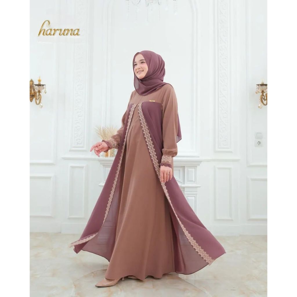 GAMIS FASHION WANITA TERBARU 2023 DRESS CERUTY BABYDOLL PREMIUM BAJU GAMIS PESTA MEWAH ELEGAN HARUNA DRESS 2 LAYAR MIX RENDA GAMIS  PAKAIN WANITA MUSLIMAH / BAJU BARU