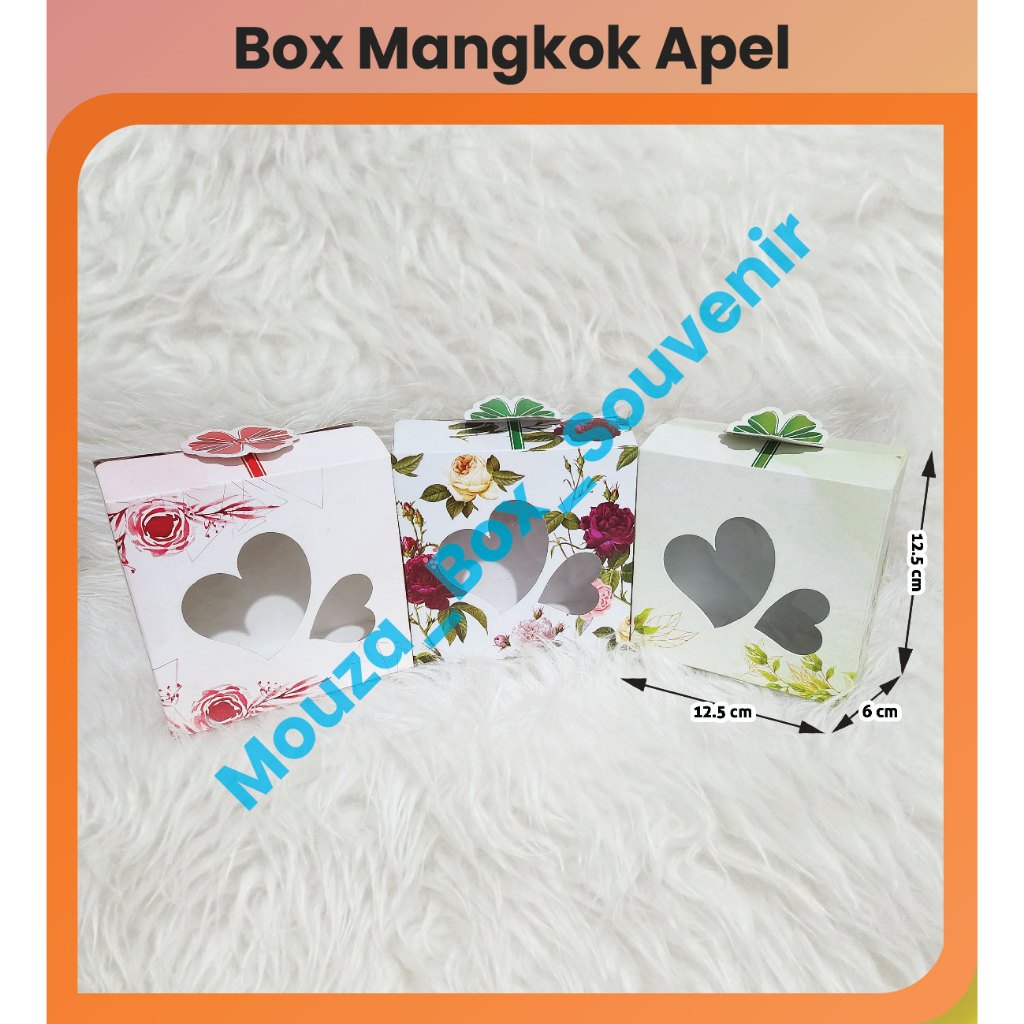 

( 50PCS ) BOX UNTUK KEMASAN MANGKOK APEL/BAHAN INVORY FREE TALI KUR