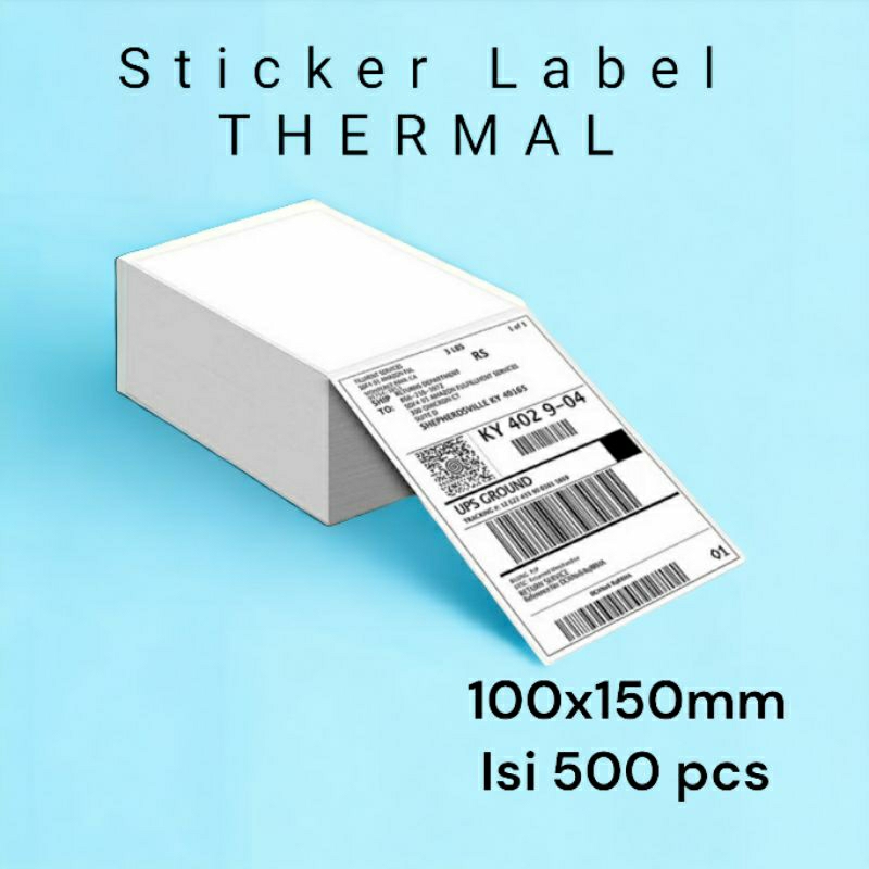 

Label Stiker Barcode Direct Thermal 100 X 150 mm 100x150 4x6" isi 500pcs. Refill peripage A4