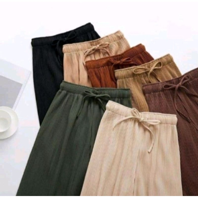 MURAH Celana Kulot Plisket Tali/Plisket Lidi