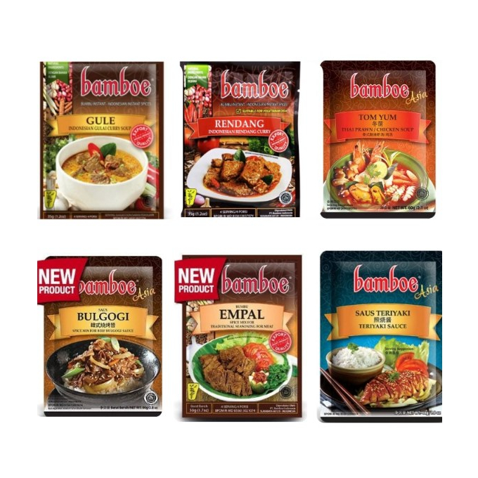 

Bamboe Bumbu Racik / Bumbu Masak Instant 35gr Rasa Tom Yum, Gule, Rendang, Empal, Bulgogi, Teriyaki