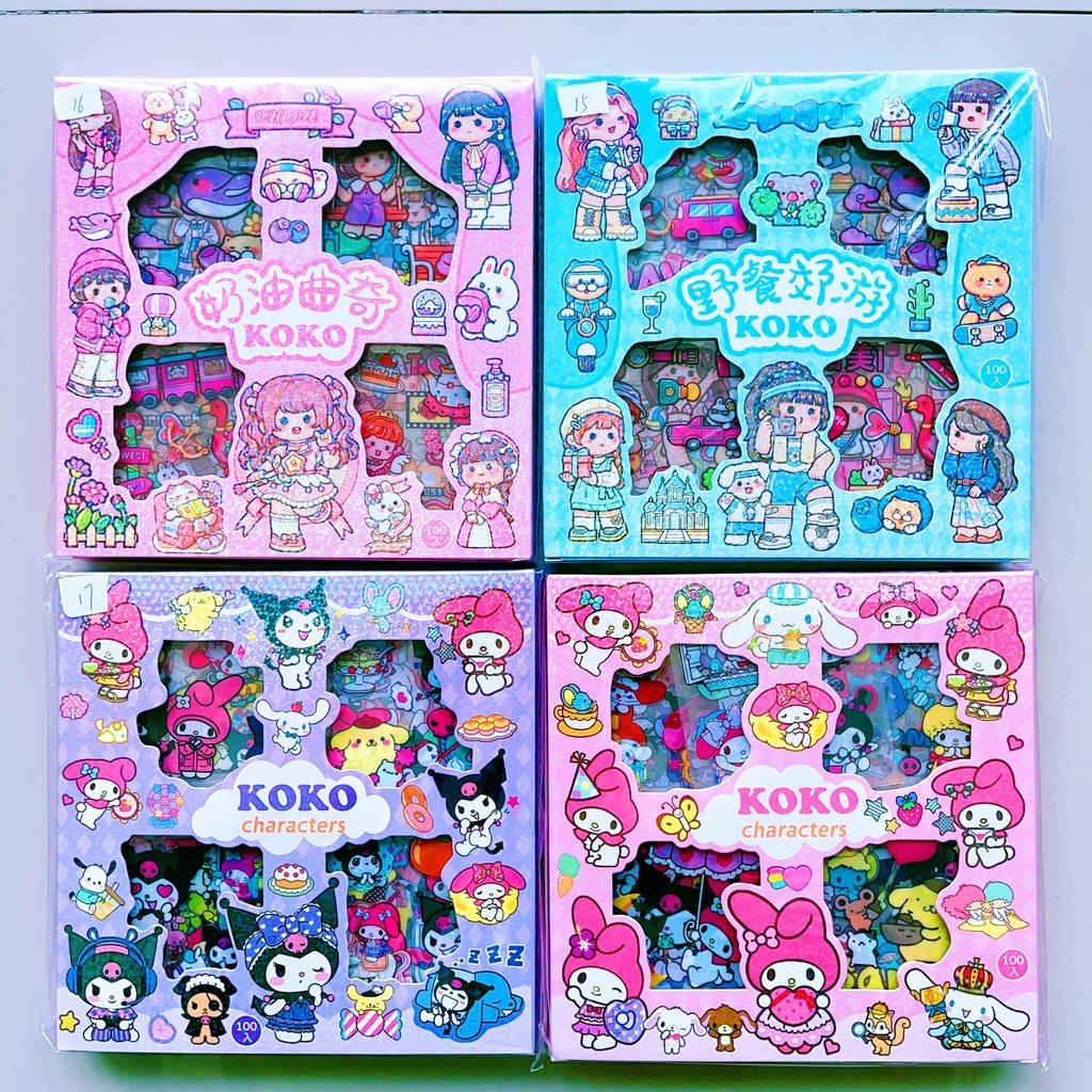 

Masu Stiker Motif Kartun Korea Lucu Anti Air 1 box 100 lembar Dekorasi Handbook Scrapbook DIY Stiker kartun tahan air