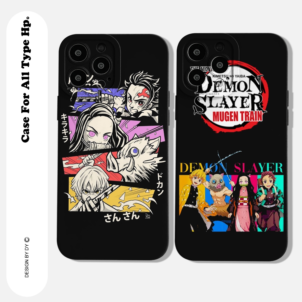 Case Anime Demon Slayer Cocok Untuk hp Samsung, Realme, Oppo, Xiaomi, Vivo, Infinix, Advan, Iph, Cas