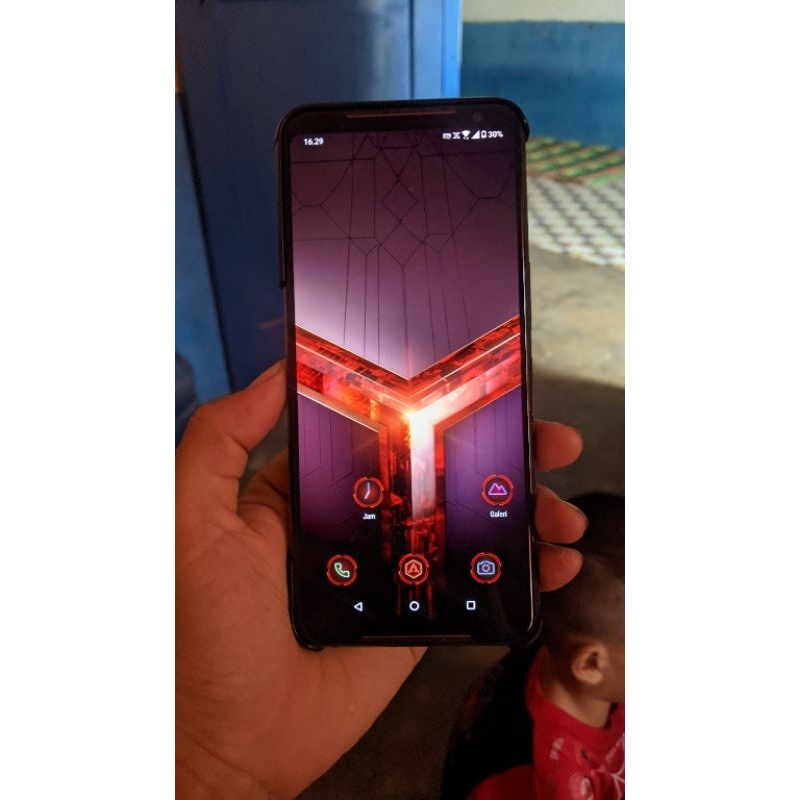 rog phone 2 minus kaca belakang retak