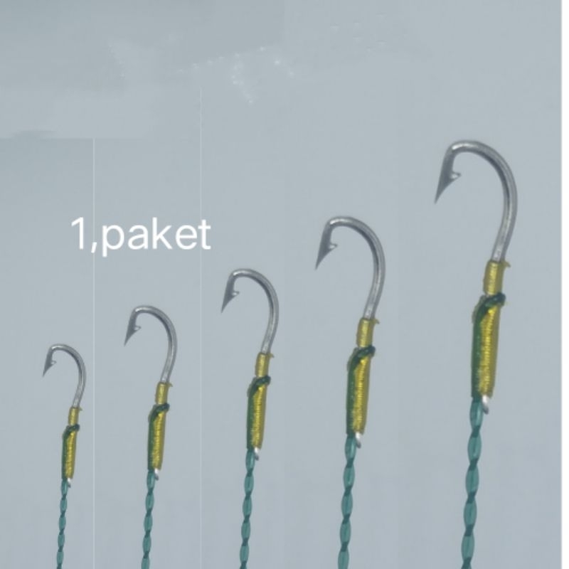 kail urek pancing belut siap pakai 1,paket kail urek  bahan baja putih anti karat  murah berkualitas