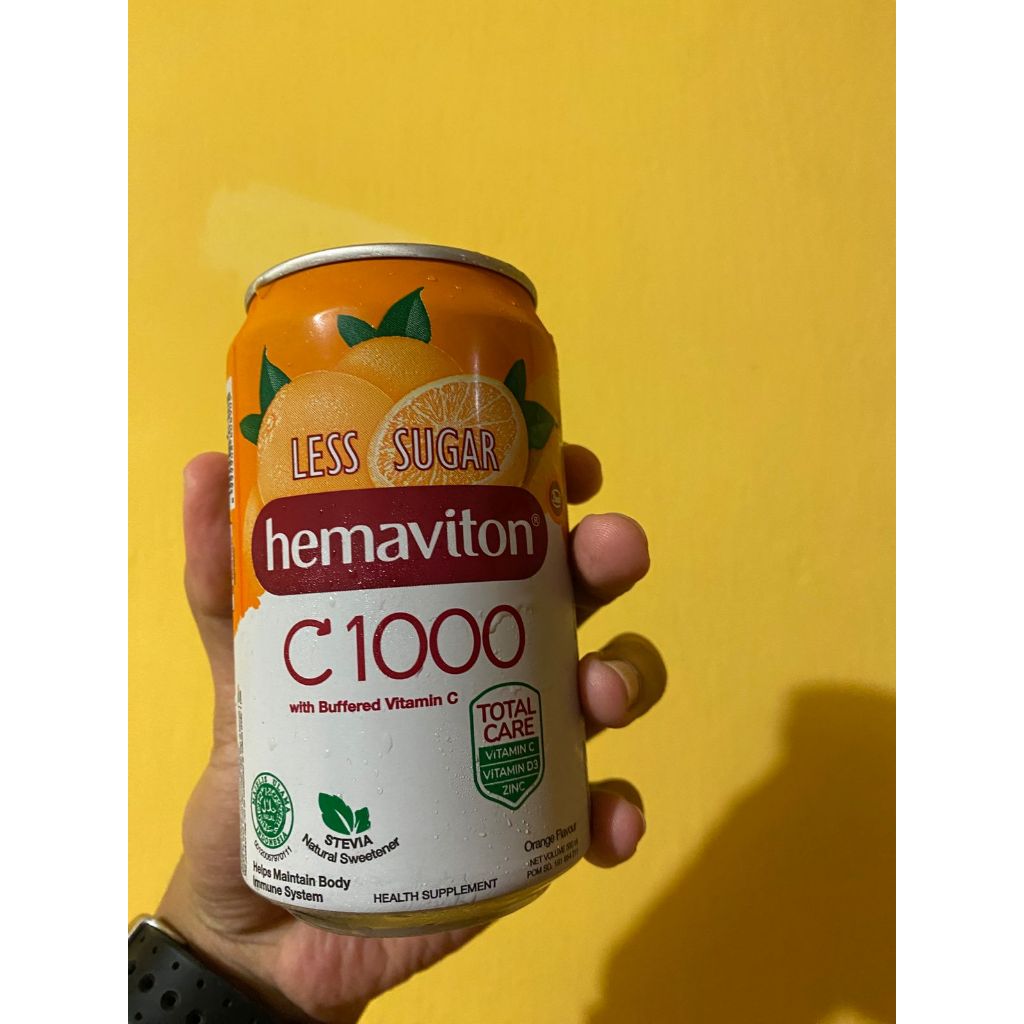 

Hemaviton C1000 Kaleng 330 ml Vitamin C Orange Less Sugar Lemon Jeruk