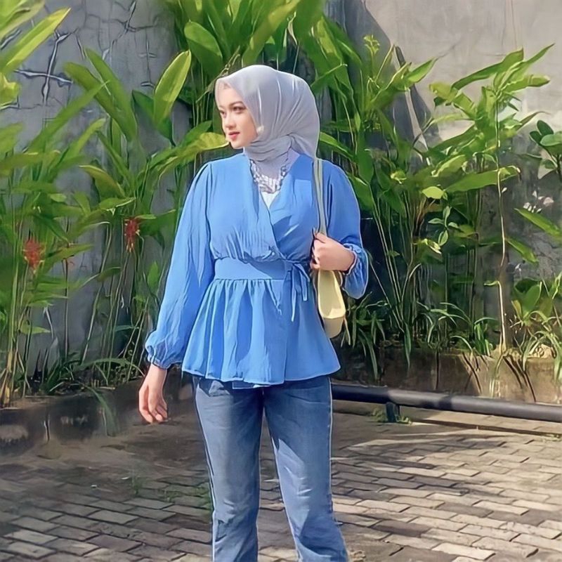 Outfit Baju Atasan Wanita Remaja Korean Style Jumbo Ld 120 Bigsize Crinkle Airflow Premium Import