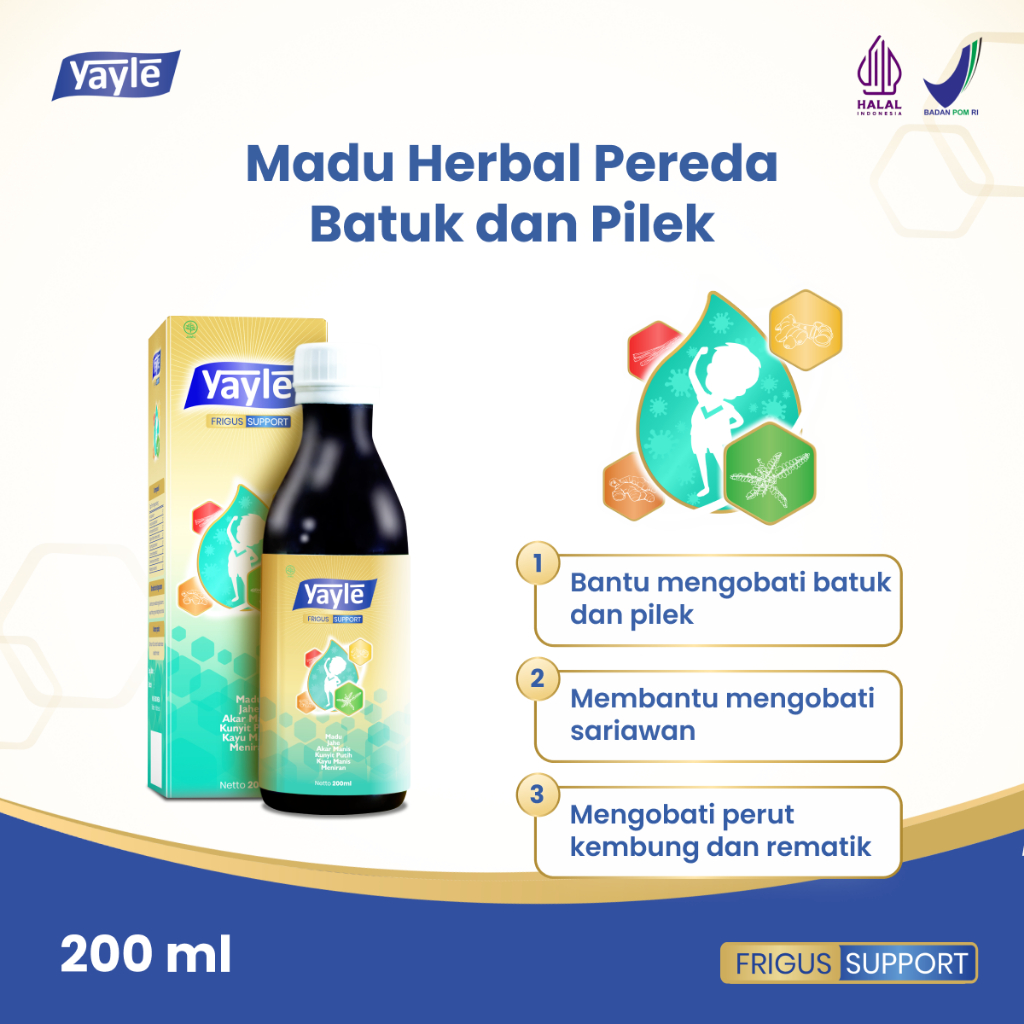 Yayle Frigus Support 200 ml | Membantu Meredakan Batuk dan Pilek si Kecil | Membantu meredakan batuk