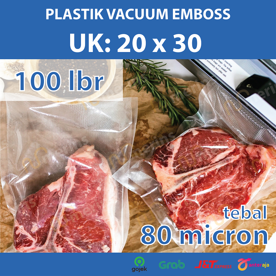 PLASTIK VACUM EMBOS 20X30 ISI 100 LEMBAR PLASTIK VAKUM EMBOS MAKANAN