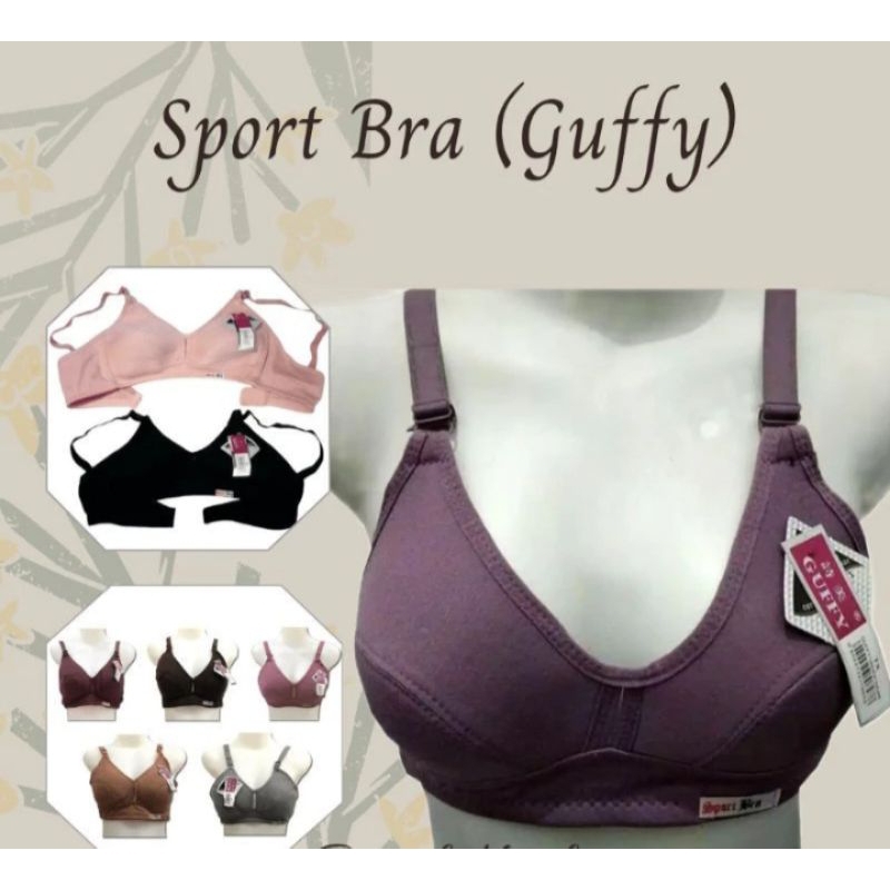 BRA/BH tanpa kawat dan busa motif polos guffy dan vaya JUMBO