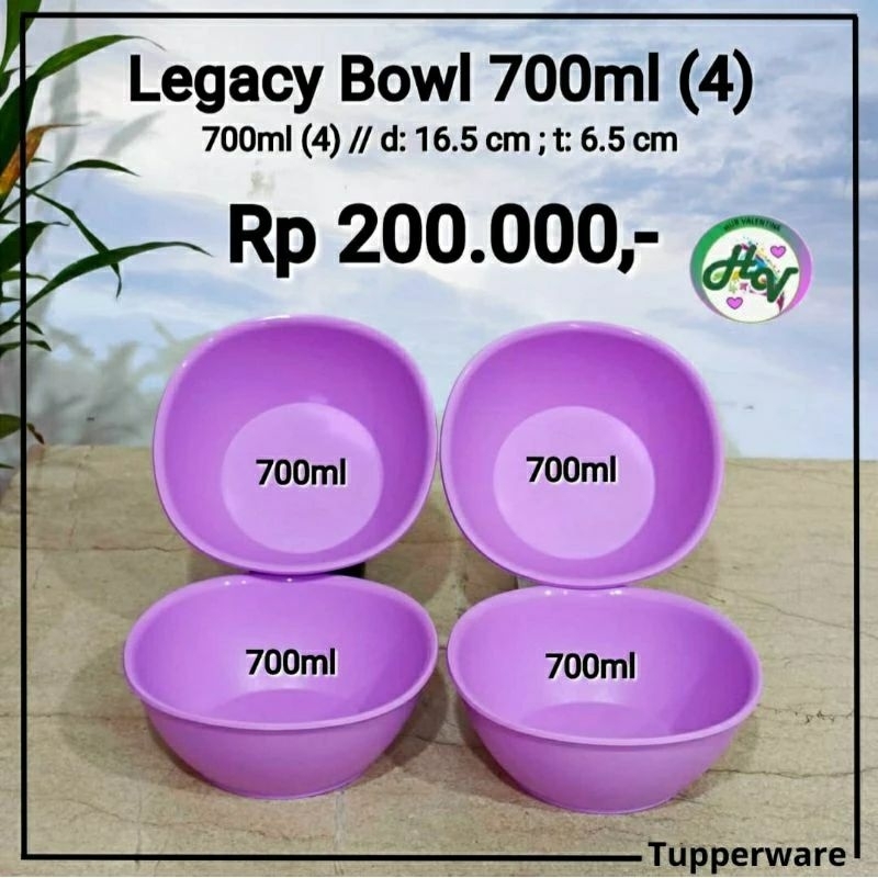 Tupperware legacy bowl 700ml mangkok