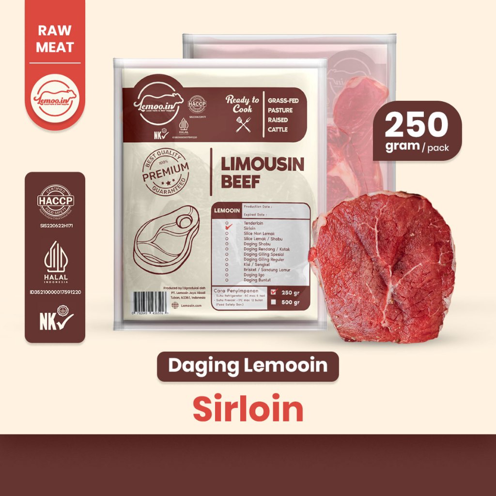 

SIRLOIN / HAS LUAR | Daging Sapi Premium Lemooin 250gr
