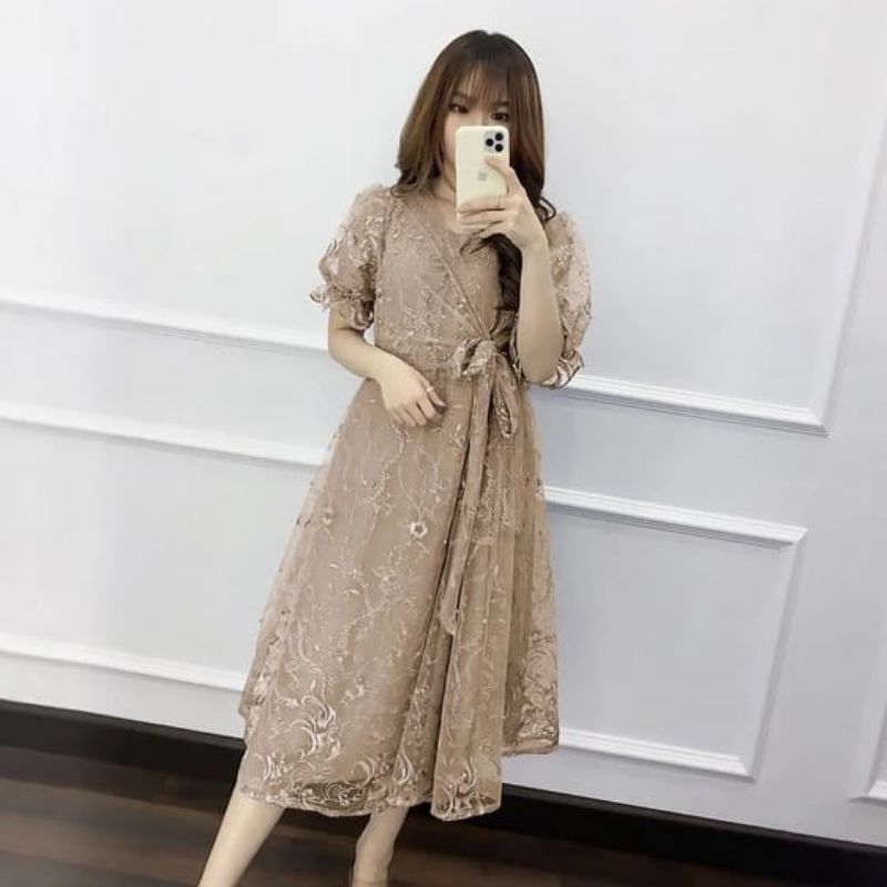 Dress Livina / 3 Ukuran M / L / XL / Dress Natalan / Dress Korea / Gaun Wanita / Gaun pesta