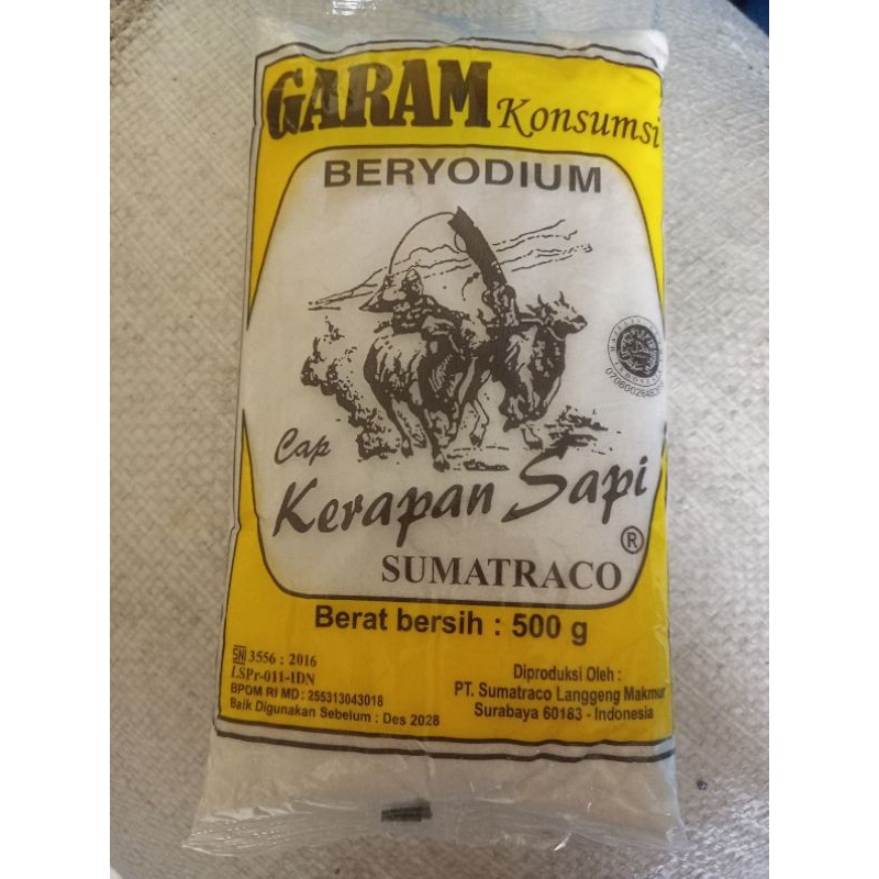 

GARAM MASAK HALUS BERYODIUM PREMIUM BERSIH KERING KARAPAN SAPI 500g