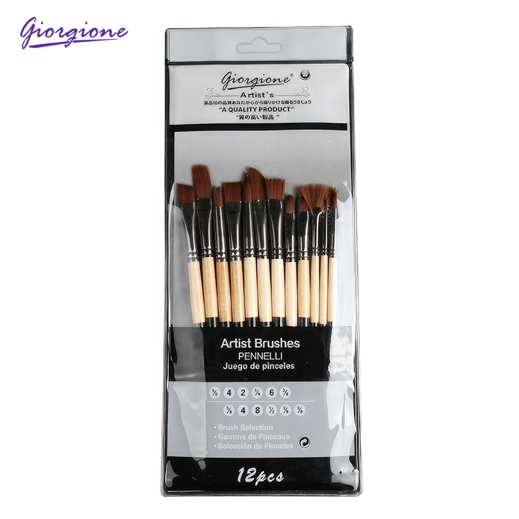

Giorgione Kuas Lukis Paint Brush Set Nylon 12pcs/Set V-12PP