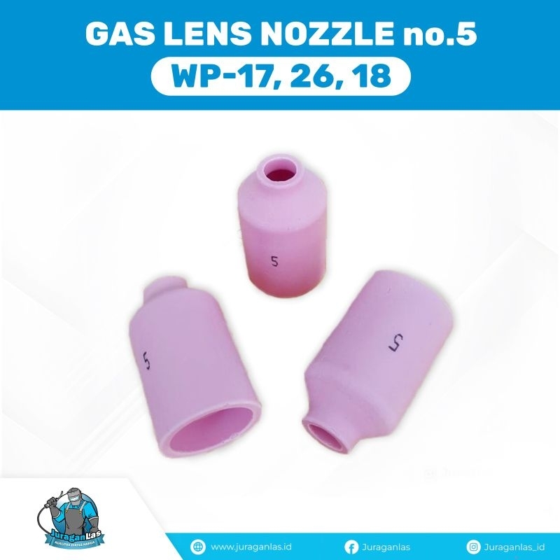 keramik Argon Gas Lens Nozzle No 5 untuk Stang Las Argon wp-17 26 18