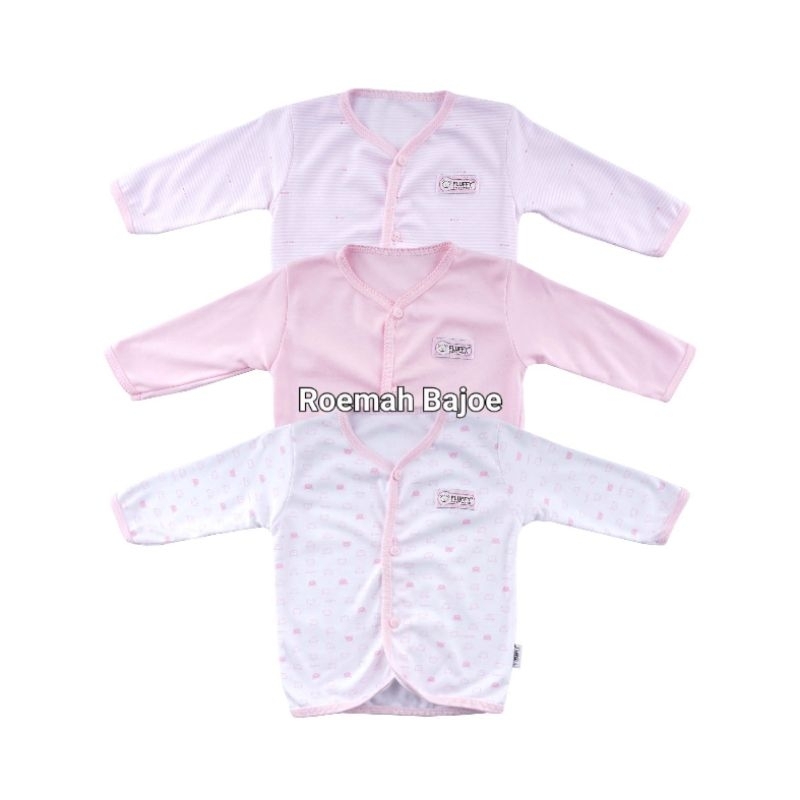 FLUFFY Baju Bayi Tangan Panjang Kancing size S M L Pink Series / Fluffy / Seri Pink /SNI / BJS