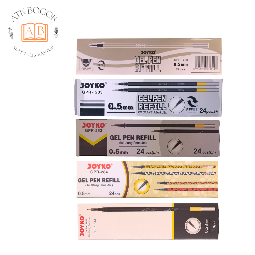 

Isi Ulang Pulpen Jel Untuk JK-100 Ujung Pena Tumpul / Lancip Ukuran 0.5 Warna Hitam Joyko Gel Pen Refill GPR 200 263 284 341 - Isi 1 Pack / 24 Pcs