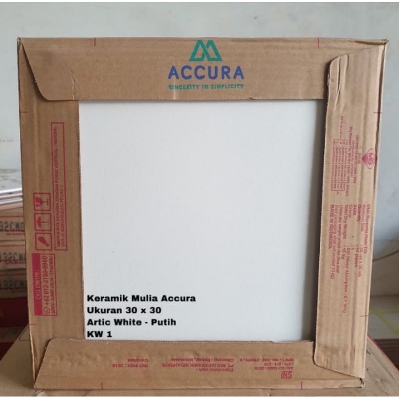 Keramik Putih Polos 30x30 (Glossy) Mulia Artic White Kw1