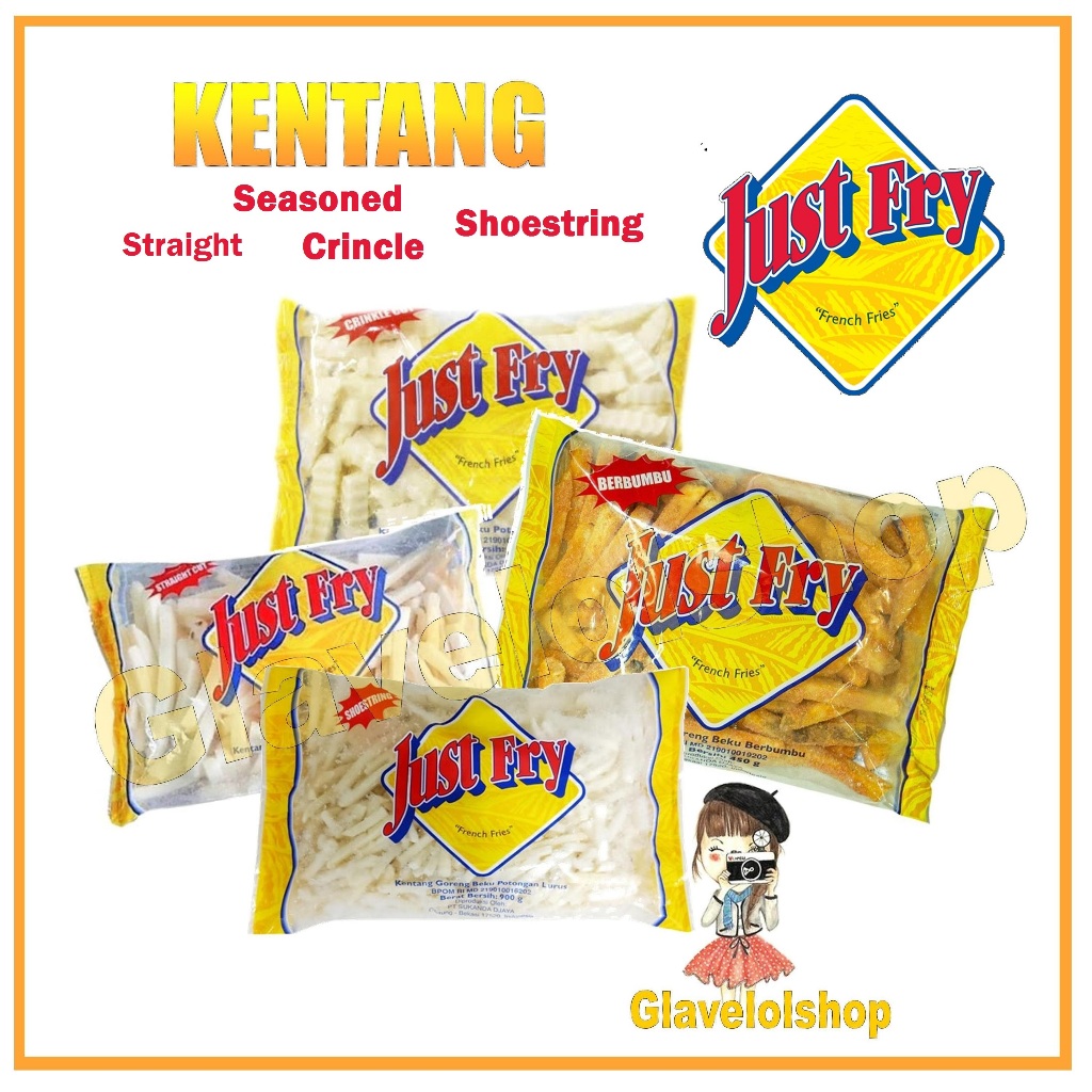 

STRAIGHT CUT/KENTANG GORENG JUST FRY/CRINKLE CUT/FROZEN FRENCH FRIES/SHOESTRING JUSTFRY/KENTANGBUMBU