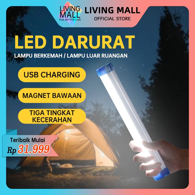 LED Portable Emergency T7 USB Charging / Lampu LED Darurat Neon TL Bolam Mati Lampu Led Terang Untuk