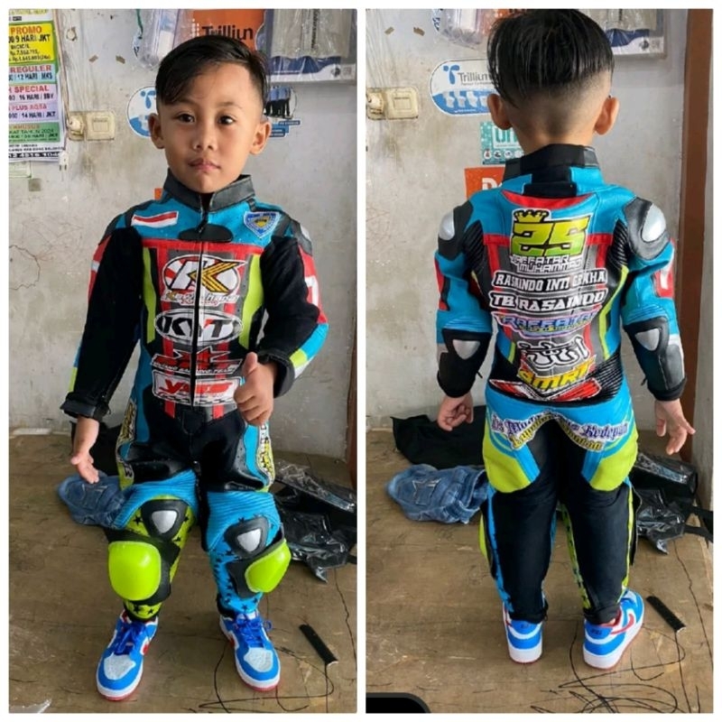WEARPACK BALAP ROAD RACE ANAK 5-12 TAHUN FREE SLEDING PAD 02
