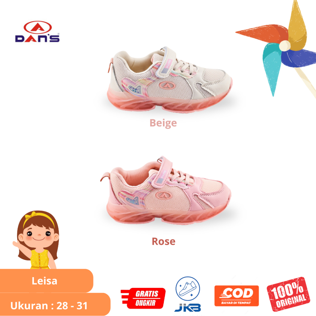 Sepatu Anak Perempuan (TK)(SD) Dans Leisa Original - Sepatu Lampu/LED Anak