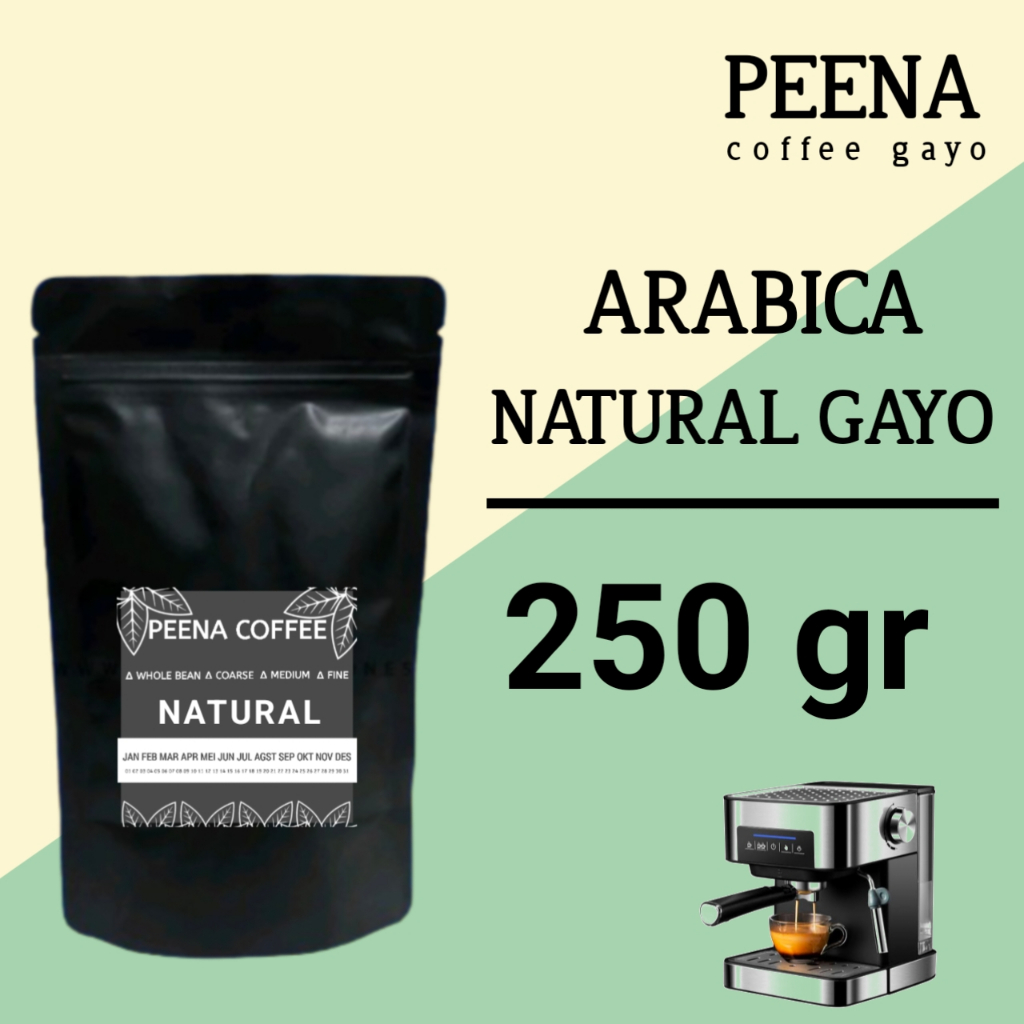 

Bubuk Peena Kopi Arabica Aceh Gayo Natural Super size 250gr Espresso Es Kopi Susu Roasted Commercial Mandailing