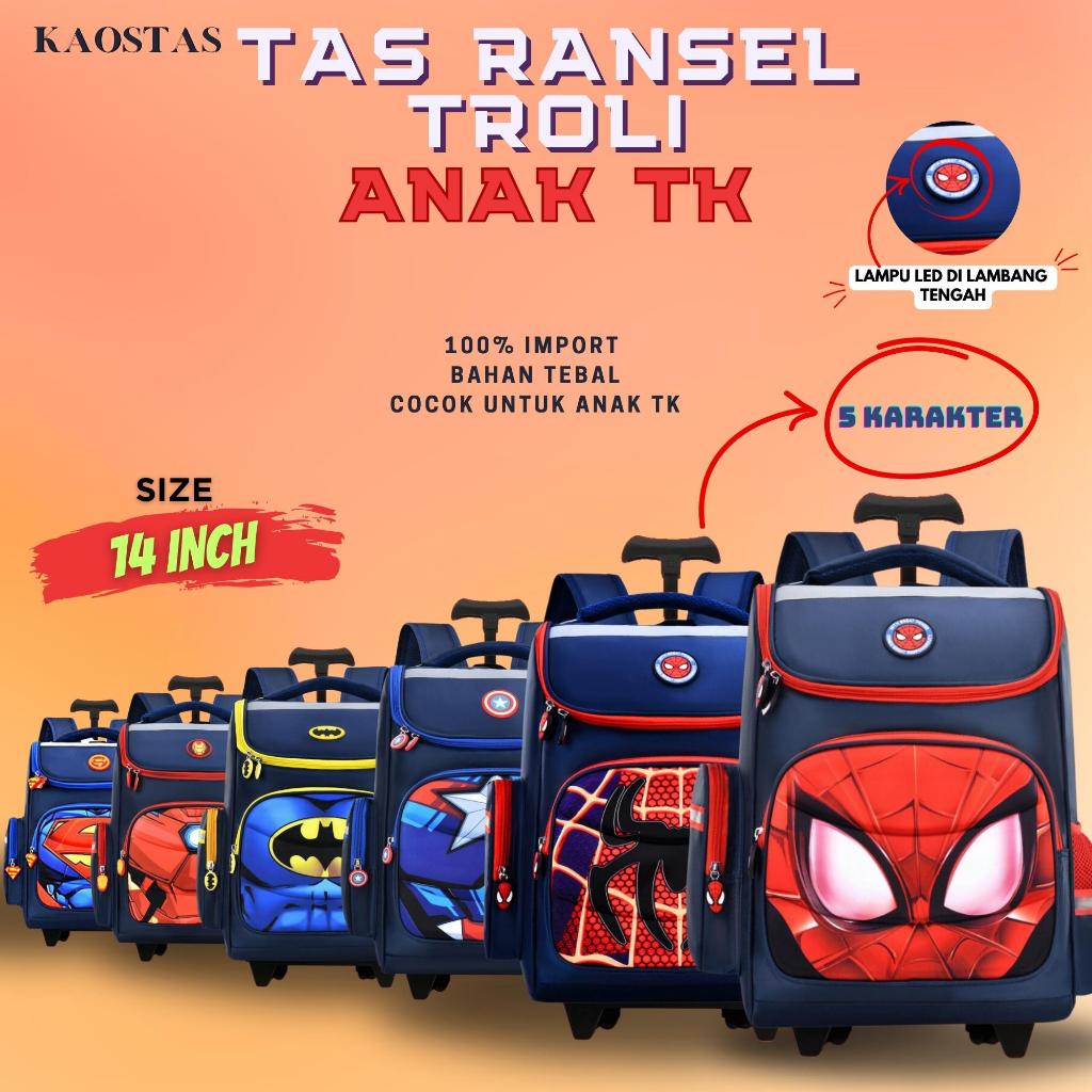 Tas Troli Anak Sekolah / Trolley - Tas Troli Sekolah Lampu LED TK 2156