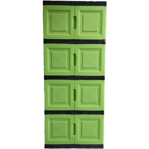 LEMARI PLASTIK SUSUN 4 JUMBO MOTIF SERAT KAYU - PRIMA STAR