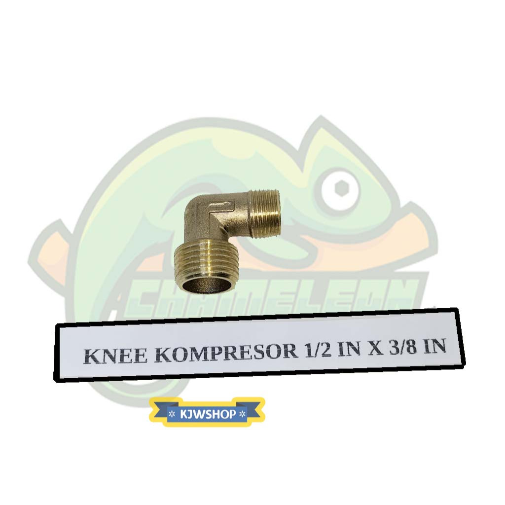 Spare Part Kompresor Keni Elbow Kuningan 1PK Knee Kompresor 3/8 x 1/2 Keni Kompressor 1HP Sambungan 