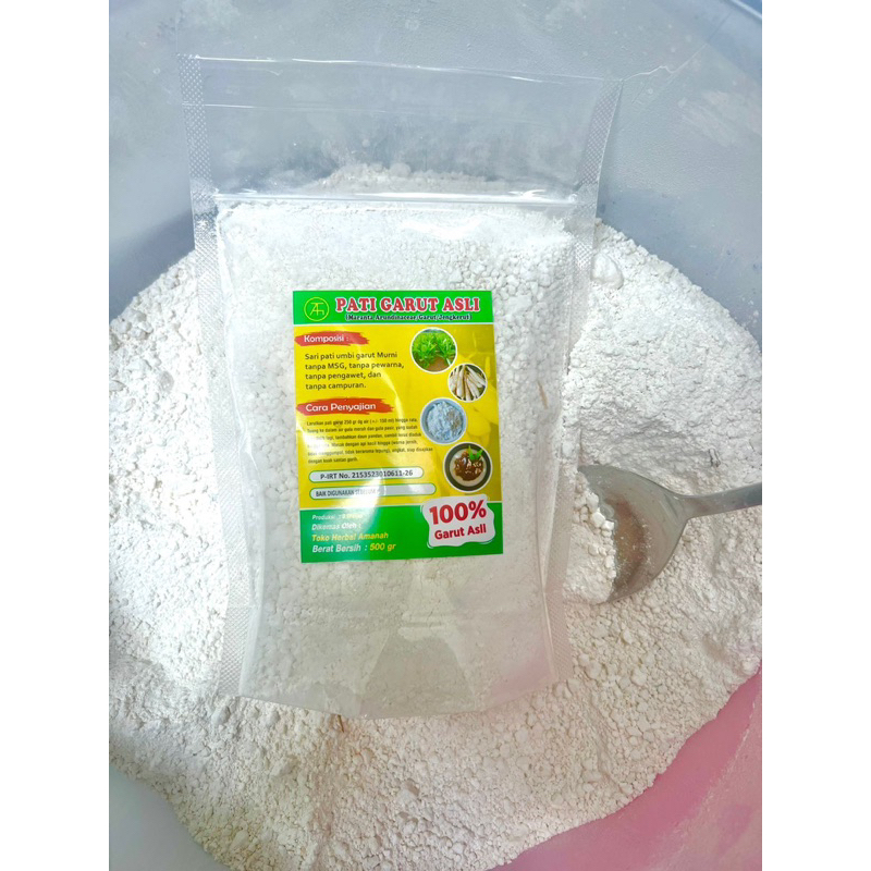 

Tepung pati umbi garut asli obat herbal asam lambung maag gerd tepung angkrik, tepung garut