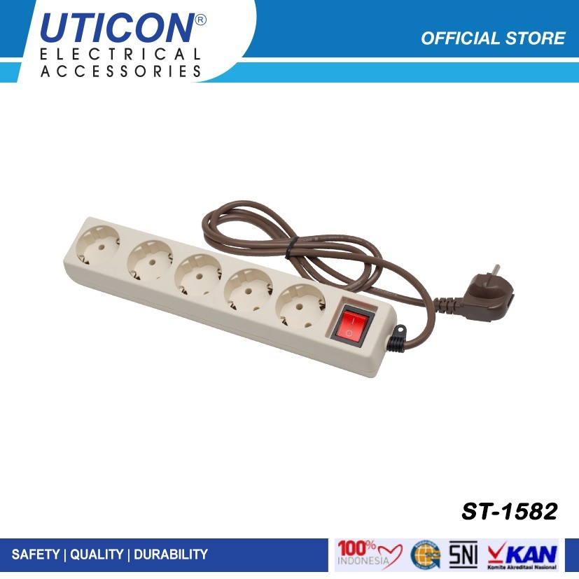 Uticon ST-1582 Stop Kontak 5 LB  1.5meter