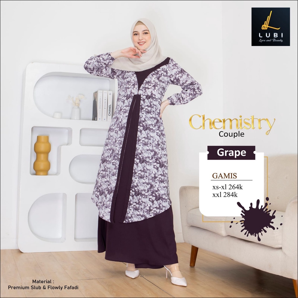 GAMIS CHEMISTRY LUBI/GAMIS LUBI MOTIF/GAMIS WANITA MUSLIM
